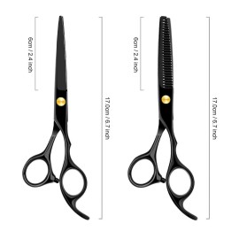 Professional Home Hair Cutting Kit Home Haircutting Scissors Barber Salon Home Thinning Shears Kit with Comb Case for Men Women Black Professional Home Hair Cutting Kit Home Haircutting Scissors Barber Salon Home Thinning Shears Kit with Comb Case for Men Women Black