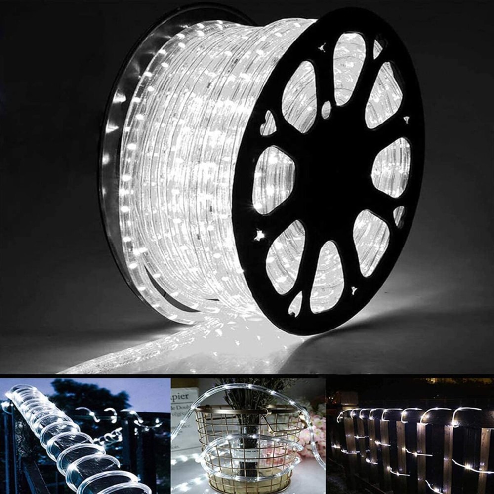 100ft LED Rope Lights Outdoor, 720 LED Connectable and Flexible Tube Lights with 8 Modes, Waterproof LED Rope Lighting for Garden, Patio, Pool, Bedroom, Party, Indoor Outdoor Decoration (White) 100ft LED Rope Lights Outdoor, 720 LED Connectable and Flexible Tube Lights with 8 Modes, Waterproof LED Rope Lighting for Garden, Patio, Pool, Bedroom, Party, Indoor Outdoor Decoration (White)