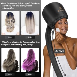Bonnet Hood Hair Dryer Attachment - Soft, Adjustable Extra Large Bonnet Hair Dryer for Speeds Up Drying Time at Home, Easy to Use for Styling, Curling and Deep Conditioning (Black) Bonnet Hood Hair Dryer Attachment - Soft, Adjustable Extra Large Bonnet Hair Dryer for Speeds Up Drying Time at Home, Easy to Use for Styling, Curling and Deep Conditioning (Black)