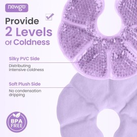 NEWGO Breast Ice Pack 2 Pack Gel Ice Pack for Breast Surgery, Reusable Nursing Ice Pack Hot or Cold Therapy Breast Pad for Breastfeeding, Engorgement Relief (Purple) NEWGO Breast Ice Pack 2 Pack Gel Ice Pack for Breast Surgery, Reusable Nursing Ice Pack Hot or Cold Therapy Breast Pad for Breastfeeding, Engorgement Relief (Purple)