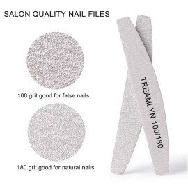 10 Pcs Rough Nail File 100/180 Grit, Heavy Duty Nail Files for Acrylic/Natural Nails, Emery Boards for Nails, Strong Finger Nail Filler, Coarse Nail File for Home and Salon Use
