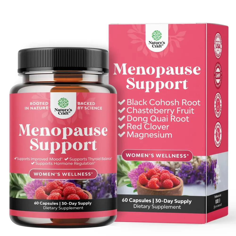 Complete Herbal Menopause Supplement for Women - Female Hormone Balance Capsules for Night Sweats, Hot Flashes & Mood Swings with Dong Quai, Chaste Berry & Black Cohosh Root - 60 Count Pack Complete Herbal Menopause Supplement for Women - Female Hormone Balance Capsules for Night Sweats, Hot Flashes & Mood Swings with Dong Quai, Chaste Berry & Black Cohosh Root - 60 Count Pack