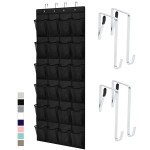 GORILLA GRIP Over the Door Shoe Organizer, 24 Large Breathable Mesh Pockets, Space Saving Hanging Storage Holder, Closet Rack Hanger Holds Up to 40 lbs, Hangs on Closets for Shoes, Accessories, Black