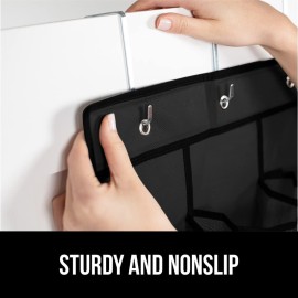 GORILLA GRIP Over the Door Shoe Organizer, 24 Large Breathable Mesh Pockets, Space Saving Hanging Storage Holder, Closet Rack Hanger Holds Up to 40 lbs, Hangs on Closets for Shoes, Accessories, Black GORILLA GRIP Over the Door Shoe Organizer, 24 Large Breathable Mesh Pockets, Space Saving Hanging Storage Holder, Closet Rack Hanger Holds Up to 40 lbs, Hangs on Closets for Shoes, Accessories, Black