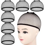 MORGLES 6PCS Wig Cap Non Slip, Black Mesh Net Wig Caps for Women Men, Kids, Weaving Hair Net Close End Fishnet