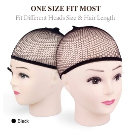 MORGLES 6PCS Wig Cap Non Slip, Black Mesh Net Wig Caps for Women Men, Kids, Weaving Hair Net Close End Fishnet MORGLES 6PCS Wig Cap Non Slip, Black Mesh Net Wig Caps for Women Men, Kids, Weaving Hair Net Close End Fishnet