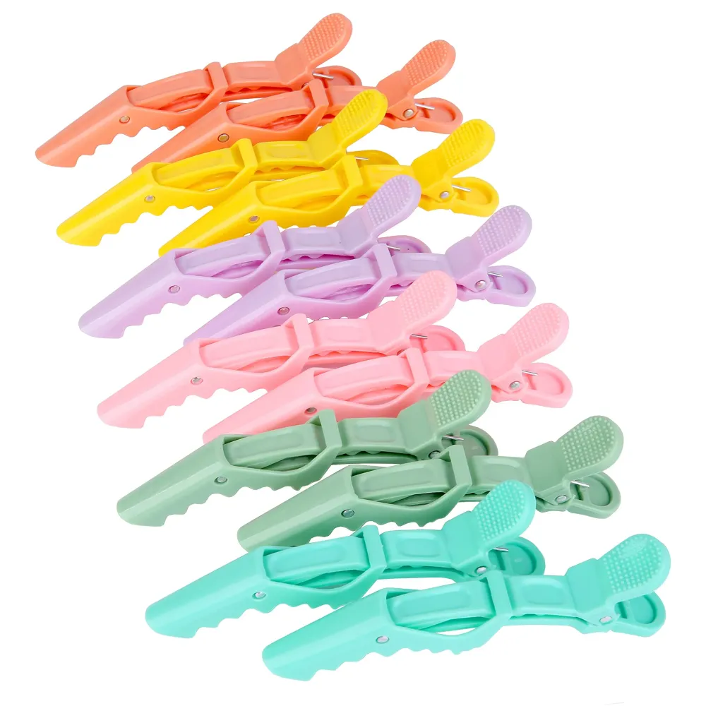 HH&LL Hair clips for Styling 12 pcs - Wide Teeth & Double-Hinged Design - Alligator Styling Sectioning Clips of Professional Hair Salon Quality (Colorful) HH&LL Hair clips for Styling 12 pcs - Wide Teeth & Double-Hinged Design - Alligator Styling Sectioning Clips of Professional Hair Salon Quality (Colorful)