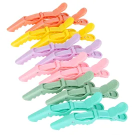 HH&LL Hair clips for Styling 12 pcs - Wide Teeth & Double-Hinged Design - Alligator Styling Sectioning Clips of Professional Hair Salon Quality (Colorful)