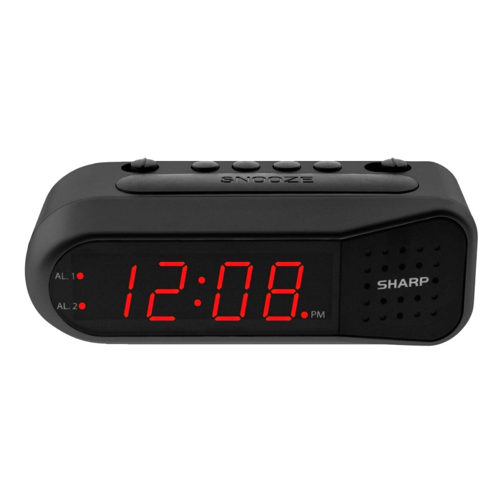 SHARP Digital Alarm Clock - Black Case with Red LEDs - Ascending Alarm Grows Increasing Louder, Gentle Wake Up Experience, Dual Alarm - Battery Back-up, Easy to Use with Simple Operation SHARP Digital Alarm Clock - Black Case with Red LEDs - Ascending Alarm Grows Increasing Louder, Gentle Wake Up Experience, Dual Alarm - Battery Back-up, Easy to Use with Simple Operation
