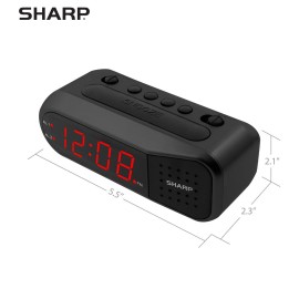 SHARP Digital Alarm Clock - Black Case with Red LEDs - Ascending Alarm Grows Increasing Louder, Gentle Wake Up Experience, Dual Alarm - Battery Back-up, Easy to Use with Simple Operation SHARP Digital Alarm Clock - Black Case with Red LEDs - Ascending Alarm Grows Increasing Louder, Gentle Wake Up Experience, Dual Alarm - Battery Back-up, Easy to Use with Simple Operation