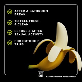 Pee Safe Intimate Wipes for Men, Biodegradable, pH balanced - 40 Wipes (Pack of 4) Pee Safe Intimate Wipes for Men, Biodegradable, pH balanced - 40 Wipes (Pack of 4)