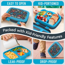 Bentgo Kids Prints Leak-Proof, 5-Compartment Bento-Style Kids Lunch Box - Ideal Portion Sizes for Ages 3-7, Durable, Drop-Proof, Dishwasher Safe, & Made with BPA-Free Materials (Dinosaur) Bentgo Kids Prints Leak-Proof, 5-Compartment Bento-Style Kids Lunch Box - Ideal Portion Sizes for Ages 3-7, Durable, Drop-Proof, Dishwasher Safe, & Made with BPA-Free Materials (Dinosaur)