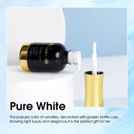 VENALISA Gel Nail Polish, 12ml Pure White Color Soak Off UV LED Nail Gel Polish Nail Art Starter Manicure Salon DIY at Home, 0.43 OZ