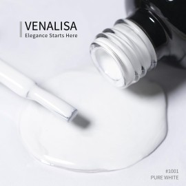 VENALISA Gel Nail Polish, 12ml Pure White Color Soak Off UV LED Nail Gel Polish Nail Art Starter Manicure Salon DIY at Home, 0.43 OZ