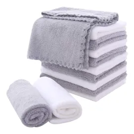 MOONQUEEN Microfiber Facial Cloths Fast Drying Washcloth 12 pack - Premium Soft Makeup Remover Cloths - Highly Absorbent MOONQUEEN Microfiber Facial Cloths Fast Drying Washcloth 12 pack - Premium Soft Makeup Remover Cloths - Highly Absorbent