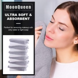 MOONQUEEN Microfiber Facial Cloths Fast Drying Washcloth 12 pack - Premium Soft Makeup Remover Cloths - Highly Absorbent MOONQUEEN Microfiber Facial Cloths Fast Drying Washcloth 12 pack - Premium Soft Makeup Remover Cloths - Highly Absorbent