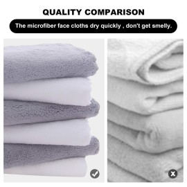 MOONQUEEN Microfiber Facial Cloths Fast Drying Washcloth 12 pack - Premium Soft Makeup Remover Cloths - Highly Absorbent MOONQUEEN Microfiber Facial Cloths Fast Drying Washcloth 12 pack - Premium Soft Makeup Remover Cloths - Highly Absorbent