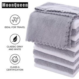 MOONQUEEN Microfiber Facial Cloths Fast Drying Washcloth 12 pack - Premium Soft Makeup Remover Cloths - Highly Absorbent MOONQUEEN Microfiber Facial Cloths Fast Drying Washcloth 12 pack - Premium Soft Makeup Remover Cloths - Highly Absorbent