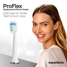 AquaSonic Duo PRO 8-Pack Replacement Brush Heads - Upgraded Proflex Brush Heads for Improved Plaque Removal - Genuine AquaSonic AquaSonic Duo PRO 8-Pack Replacement Brush Heads - Upgraded Proflex Brush Heads for Improved Plaque Removal - Genuine AquaSonic