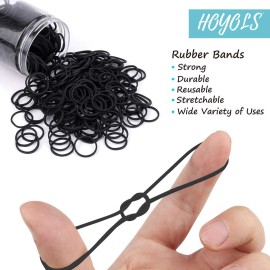 HOYOLS 3/4 Inches Black Hair Rubber Bands for Hair Ties Small Mini Elastics Bands Large Braiding Ponytail Holders for Baby Toddler Girls Kids No Damage 600pcs (M) Latex-Free HOYOLS 3/4 Inches Black Hair Rubber Bands for Hair Ties Small Mini Elastics Bands Large Braiding Ponytail Holders for Baby Toddler Girls Kids No Damage 600pcs (M) Latex-Free