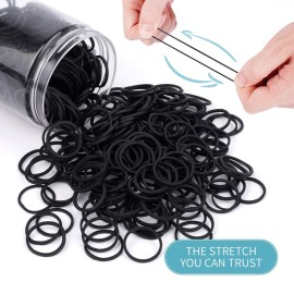 HOYOLS 3/4 Inches Black Hair Rubber Bands for Hair Ties Small Mini Elastics Bands Large Braiding Ponytail Holders for Baby Toddler Girls Kids No Damage 600pcs (M) Latex-Free HOYOLS 3/4 Inches Black Hair Rubber Bands for Hair Ties Small Mini Elastics Bands Large Braiding Ponytail Holders for Baby Toddler Girls Kids No Damage 600pcs (M) Latex-Free