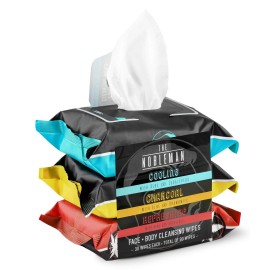 Men\'s Assorted Cleansing Wipes- Cooling/Charcoal/Refreshing - 3 Pack (90ct)