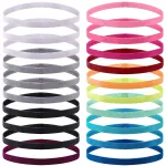 Duufin 20 Pieces Non-Slip Elastic Headbands Workout Headband Colorful Sweatband Fashion Yoga, Running Sport Headbands for Women, Men and Girls, 14 Colors