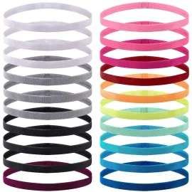 Duufin 20 Pieces Non-Slip Elastic Headbands Workout Headband Colorful Sweatband Fashion Yoga, Running Sport Headbands for Women, Men and Girls, 14 Colors Duufin 20 Pieces Non-Slip Elastic Headbands Workout Headband Colorful Sweatband Fashion Yoga, Running Sport Headbands for Women, Men and Girls, 14 Colors
