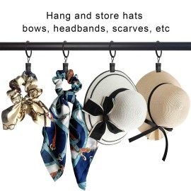 AMZSEVEN 40 Pack Curtain Rings with Clips, Drapery Clips with Rings, Drapes Rings 1.26 in Interior Diameter, Fits up to 1 in Curtain Rod, Black