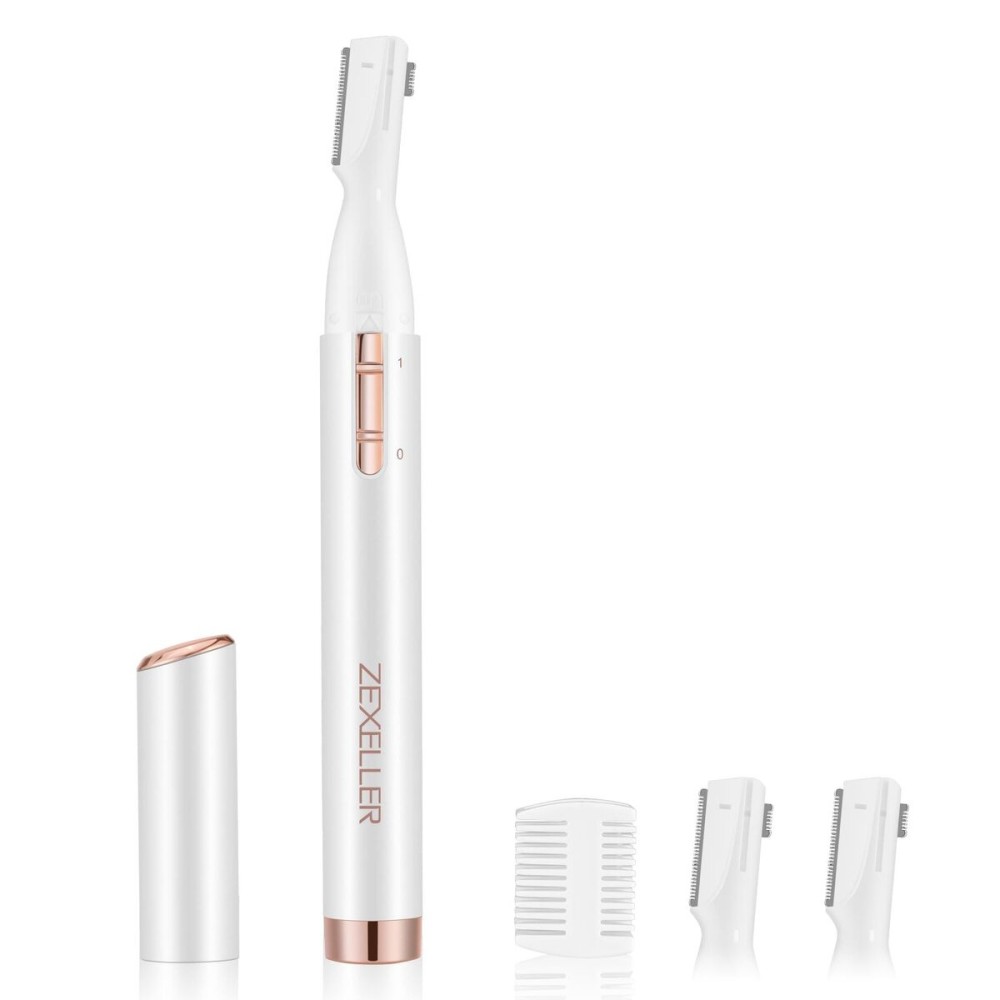 ZEXELLER Upgraded Eyebrow Trimmer, Precision Facial Hair Trimmer with Comb, Battery Operated Painless Electric Eyebrow Razor Facial Hair Remover Face ZEXELLER Upgraded Eyebrow Trimmer, Precision Facial Hair Trimmer with Comb, Battery Operated Painless Electric Eyebrow Razor Facial Hair Remover Face