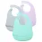 PandaEar Cute Super Thin Light Weight Unisex Silicone Baby Bibs Waterproof (Blue/Purple/Grey)