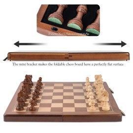 A&A 15 Magnetic Wooden Chess Set, Handmade 3 King Height Knight Staunton Chess Pieces with 2 Extra Queen, Folding Portable Travel Game Set A&A 15 Magnetic Wooden Chess Set, Handmade 3 King Height Knight Staunton Chess Pieces with 2 Extra Queen, Folding Portable Travel Game Set