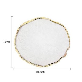 JASSINS Resin Nail Art Palette,Nail Art Painting Mixed Color Palette Gold Edge Nail Gel Color Makeup Display Board (White) JASSINS Resin Nail Art Palette,Nail Art Painting Mixed Color Palette Gold Edge Nail Gel Color Makeup Display Board (White)