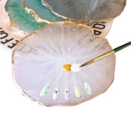 JASSINS Resin Nail Art Palette,Nail Art Painting Mixed Color Palette Gold Edge Nail Gel Color Makeup Display Board (White) JASSINS Resin Nail Art Palette,Nail Art Painting Mixed Color Palette Gold Edge Nail Gel Color Makeup Display Board (White)