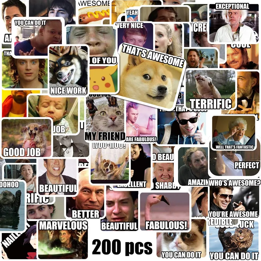 Meme Stickers/Meme Reward Stickers for Teachers 200pcs No Repetition