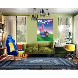 SEETCOMA Video Game Party Supplies,Pin The Tails on Llama,Pinata Party Games,Large Poster wiht 24PCS Tails Stickers for Kid\'s Video Game Theme Party Decorations