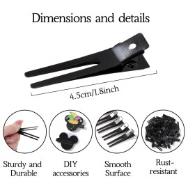 choicbaby 120pcs Double Prong Curl Clips, 1.8\' Stainless Steel Hair Clips for Hair Bow, Great Pin Curl Clip, Hair Salon Barber (Black, 1.8 inches, 4.5 cm) choicbaby 120pcs Double Prong Curl Clips, 1.8\' Stainless Steel Hair Clips for Hair Bow, Great Pin Curl Clip, Hair Salon Barber (Black, 1.8 inches, 4.5 cm)