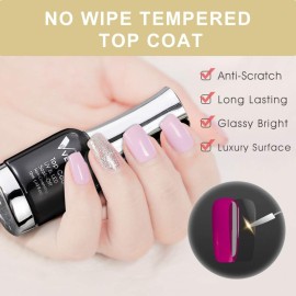 VENALISA 12ML No Wipe Tempered Top Coat, Scratch Resistant Long Lasting High Gloss Soak Off Clear Gel Nail Polish Top Coat 0.43 OZ VENALISA 12ML No Wipe Tempered Top Coat, Scratch Resistant Long Lasting High Gloss Soak Off Clear Gel Nail Polish Top Coat 0.43 OZ