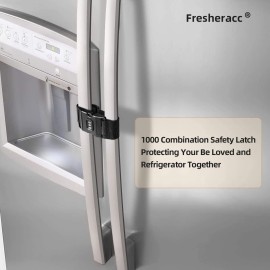 Fresheracc Fridge Freezer Refrigerator Cabinet Lock Latch, (2 Packs) Adjustable French Door Guard for Toddlers Children Kids Special Needs, No Drill No Screw No Adhesive (2 Packs Black) Fresheracc Fridge Freezer Refrigerator Cabinet Lock Latch, (2 Packs) Adjustable French Door Guard for Toddlers Children Kids Special Needs, No Drill No Screw No Adhesive (2 Packs Black)
