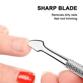 2 Pcs Cuticle Pusher Cutter and Remover, Professional Double Ended Stainless Steel Dual Head Cuticle Pusher Tool Nail Care Polish Remover Cuticle Trimmer, Durable Manicure and Pedicure Tool (Silver) 2 Pcs Cuticle Pusher Cutter and Remover, Professional Double Ended Stainless Steel Dual Head Cuticle Pusher Tool Nail Care Polish Remover Cuticle Trimmer, Durable Manicure and Pedicure Tool (Silver)