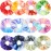 IVARYSS Scrunchies for Girls, 12 Pcs Tie Dye Velvet Scrunchies for Hair, Soft Rainbow Ponytail Holder, Cute Candy Colors Elastic Hair Bands for Teens and Women