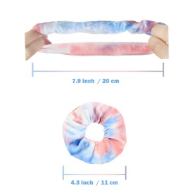 IVARYSS Scrunchies for Girls, 12 Pcs Tie Dye Velvet Scrunchies for Hair, Soft Rainbow Ponytail Holder, Cute Candy Colors Elastic Hair Bands for Teens and Women