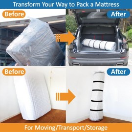 Queen/Full/Full-XL Foam Mattress Vacuum Bag for Moving, Vacuum Seal Mattress Bag with Straps Queen/Full/Full-XL Foam Mattress Vacuum Bag for Moving, Vacuum Seal Mattress Bag with Straps