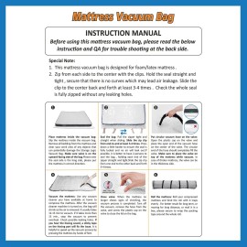 Queen/Full/Full-XL Foam Mattress Vacuum Bag for Moving, Vacuum Seal Mattress Bag with Straps Queen/Full/Full-XL Foam Mattress Vacuum Bag for Moving, Vacuum Seal Mattress Bag with Straps
