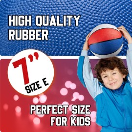 Bedwina Rubber Mini Basketball Balls for Kids - (Pack of 3) 7 Inch, Size 3 Mini Basketballs Small Hoop Set, Indoor & Outdoor, Backyard Pool Parties, Games Prizes