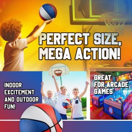 Bedwina Rubber Mini Basketball Balls for Kids - (Pack of 3) 7 Inch, Size 3 Mini Basketballs Small Hoop Set, Indoor & Outdoor, Backyard Pool Parties, Games Prizes