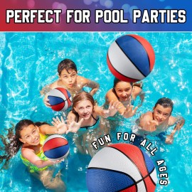 Bedwina Rubber Mini Basketball Balls for Kids - (Pack of 3) 7 Inch, Size 3 Mini Basketballs Small Hoop Set, Indoor & Outdoor, Backyard Pool Parties, Games Prizes