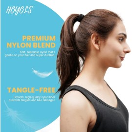 HOYOLS Seamless Hair Ties, Soft Cloth Fabric Black Bands, Large Ponytail Holder for Scrunchies Headbands Accessories for Women Girl 100 Pcs 1.5 Inch HOYOLS Seamless Hair Ties, Soft Cloth Fabric Black Bands, Large Ponytail Holder for Scrunchies Headbands Accessories for Women Girl 100 Pcs 1.5 Inch