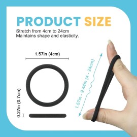 HOYOLS Seamless Hair Ties, Soft Cloth Fabric Black Bands, Large Ponytail Holder for Scrunchies Headbands Accessories for Women Girl 100 Pcs 1.5 Inch HOYOLS Seamless Hair Ties, Soft Cloth Fabric Black Bands, Large Ponytail Holder for Scrunchies Headbands Accessories for Women Girl 100 Pcs 1.5 Inch