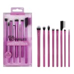 Real Techniques Everyday Eye Essentials 8 Piece Makeup Brush Set, Eye Brushes for Eye Liner, Eyeshadow, Brows, & Lashes, Travel Friendly, Gift Set, Synthetic Bristles, Cruelty-Free & Vegan